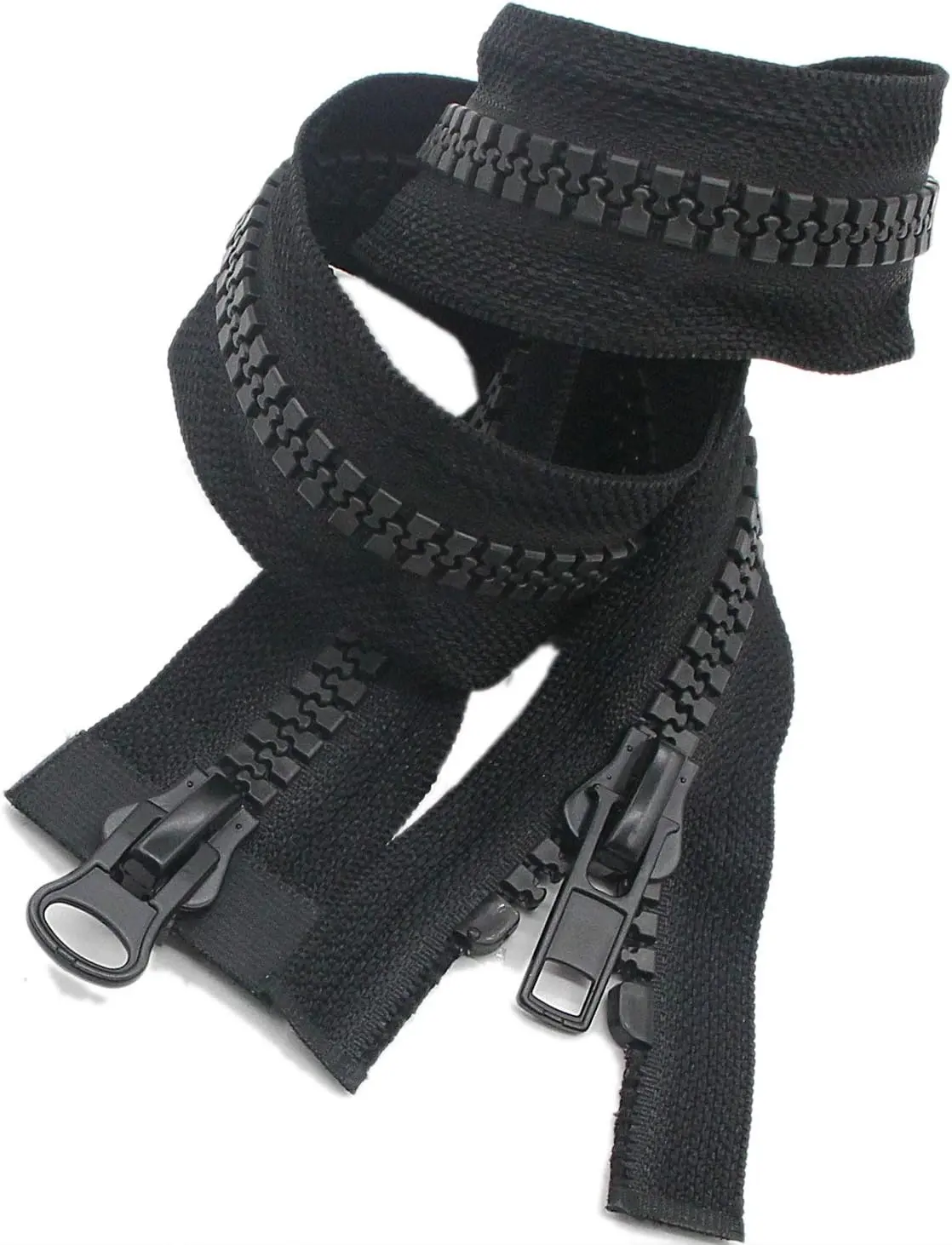 #10 25 Inch Zipper for Sewing Slider Two Way Separating Plastic Zippers for Coat Parka Down Jacket Heavy Duty  Zippers 25" (63.5cm Bulk