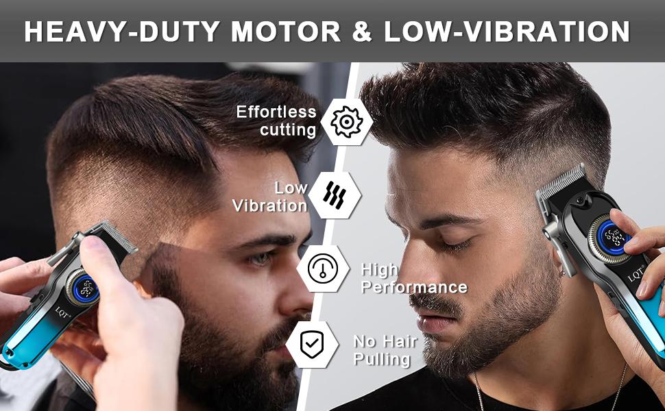 Wireless electric hair clipper, suitable for precise haircuts and beard trimming. Equipped with an LED power display, USB charging function, cleaning brush and guide comb, wireless rechargeable hair clipper set. adjustable blade