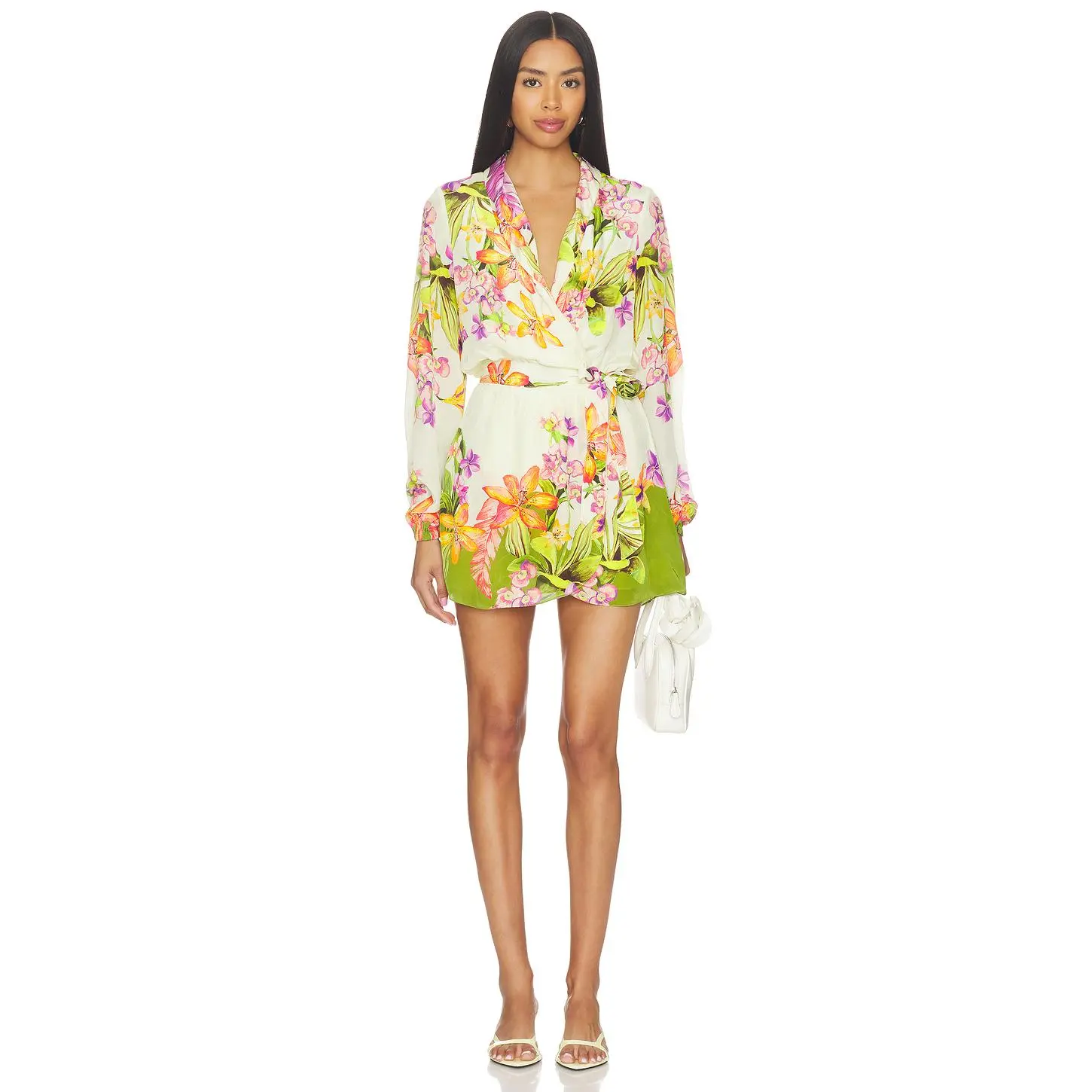 ROCOCO SAND Mini Dress With Detachable Belt in Cream