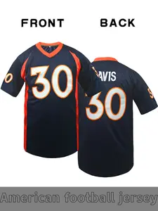 Men's Davis #30 Retro American Football Jersey, Legend Running Back Embroidered Football Uniform, Breathable Athletic Wear, Sport Jersey, - Suitable for Casual, Game Training, Street Trendy Style, Football Enthusiasts, Unisex Design
