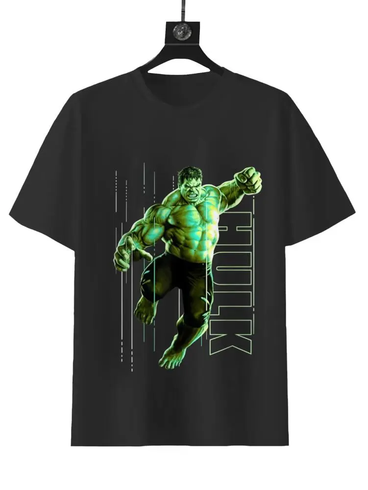 Marvel Infinity War Incredible Hulk Jump Smash T-Shirt Black Graphic Tee Featuring Hulk in Action Pose Medium Size