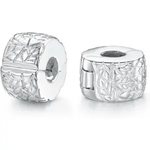 Clip Spacer Charm for Bracelet Clip Lock Stopper Bead Spacer European Openable Beads 2pcs