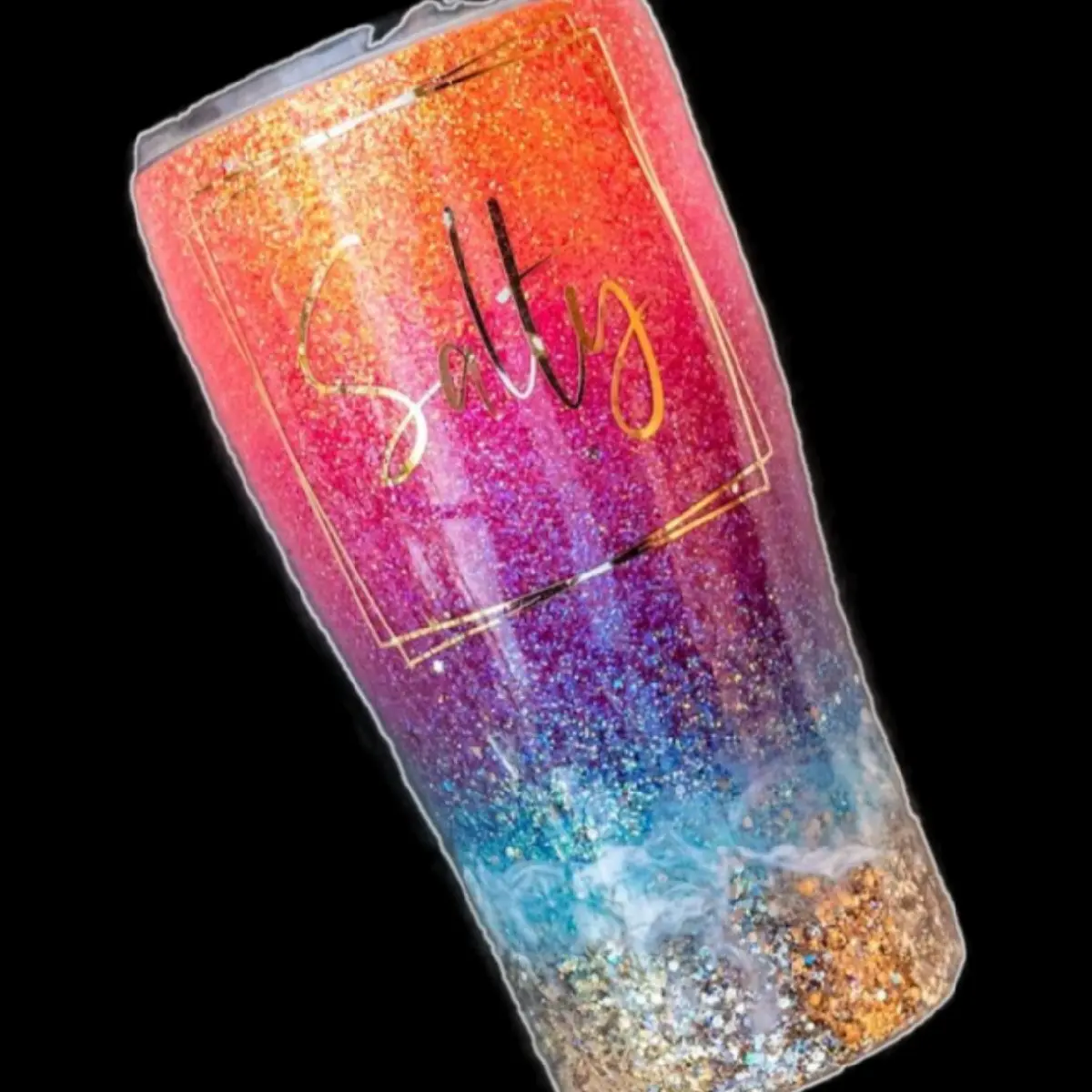 Glitter & Bling Custom Drinkware - Water Bottles, Cups, Mugs, Tumbler - Portable and Washable - Bottled Bottled 64oz quencher Reusable