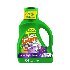 Gain Liquid Laundry Washing Detergent Moonlight Breeze Scent 88 fl oz 61 Loads Lasting Freshness Powerful Cleaning Odor Fighting Ingredients