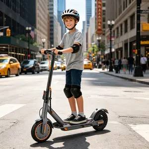A 2026 Trending Orange Kids Electric Scooter | 350W Foldable E-Scooter for Teens Boys Girls | Dual Brakes 8.5" Solid Tires 15° Climb | Safe Outdoor Fun Ride Perfect Gift for Kids