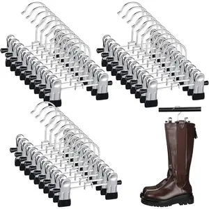 30 count Steel Boot Hangers with 2 Adjustable Clips Multifunctional Hangers Travel Portable Hanging Clips Heavy Duty Clothespins Bulk Boot Organizer for Handbags Clothes Laundry  Socks Hat