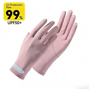 Women's UPF 50+ Sun Protection Ice Silk Gloves, Touchscreen Breathable Non-Slip UV Gloves, Perfect for Summer Outdoor, Driving & Travel