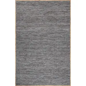 Sabby Hand Woven Leather Flatweave Area Rug
