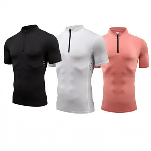 Men's stand collar sports short-sleeved T-shirt, swimming coach uniform
