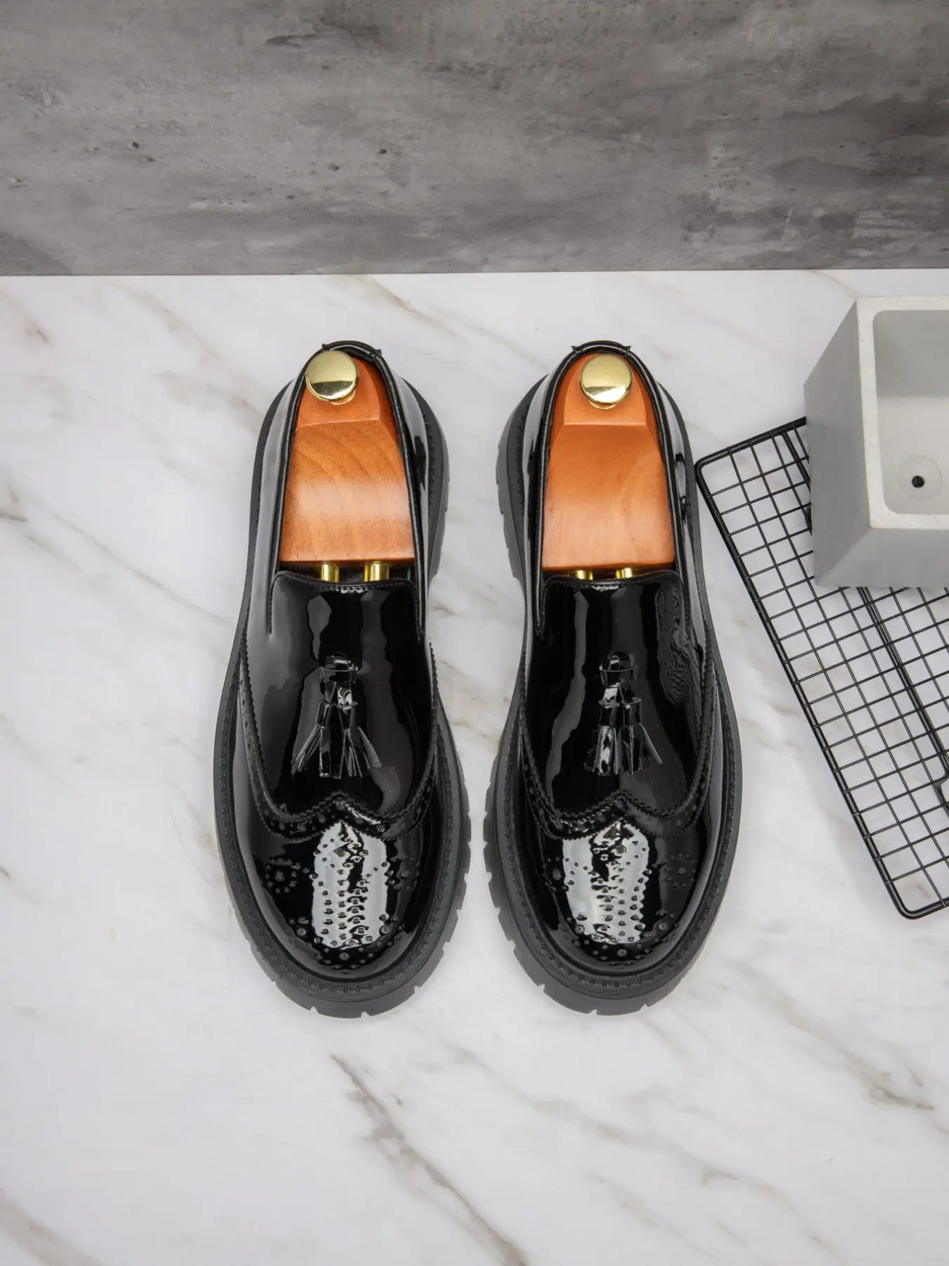 Men's Formal Classic Round Toe Thick Sole Fringe Loafers, Height Increasing Derby Shoes, Stylish Business Work Office Casual Footwear for Men, Business Style Shoes