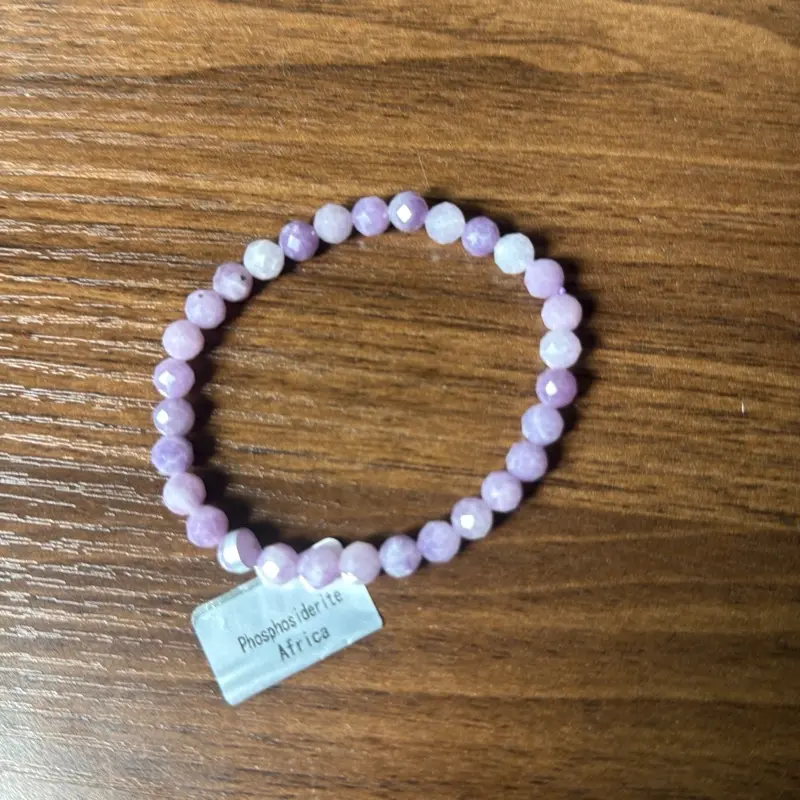 23.6mm Round Faceted Beaded Bracelet Phosphosiderite Natural Crystal Unique Jewelry Piece Colors Will Vary Final Sale