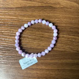 23.6mm Round Faceted Beaded Bracelet Phosphosiderite Natural Crystal Unique Jewelry Piece Colors Will Vary Final Sale