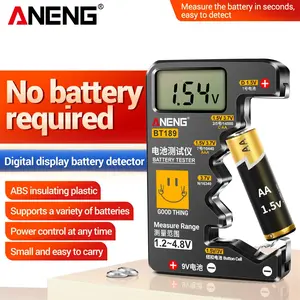 Button Cell Battery Tester Power Bank Detectors 9V N D C AA AAA Universal Household LCD Display Battery Tester Tools ANENG BT189