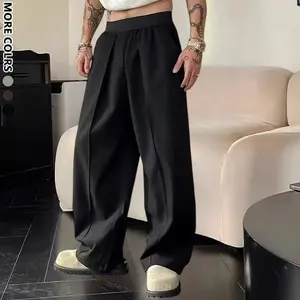 Black Wide-Leg Trousers | Minimalist Streetwear Bottoms