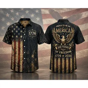 Vintage American Flag Hawaiian Shirt, 1776 Patriotic Button Up Shirt, Proud To Be An USA 250th Years of Freedom Shirt, Gift For Him #   TikTokMadeMeBuyIt #   TikTokShop #   USA 250th