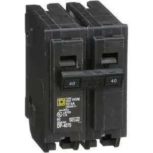 by  Homeline 40 Amp Mini Circuit Breaker, 2 Pole, 120/240V AC, 10kA Breaking Capacity, Plug in Mount, Standard Type, Residential Use (‎HOM240CP)