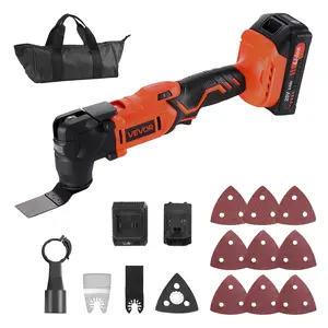 VEVOR Cordless Oscillating Tool, TikTokShopBlackFriday, 20V Oscillating Multi Tool Kit with 6 Variable Speeds 8500 - 17000 OPM, 3.2° Oscillation Angle, 2.0Ah Battery Pack & Charger, 12PCS Saw Accessories & LED Work Light