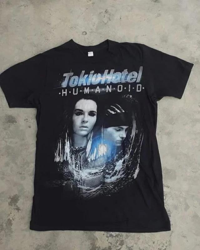 Tokio Hotel Humanoid 90s Concert Albums Basic Black Rare T shirt