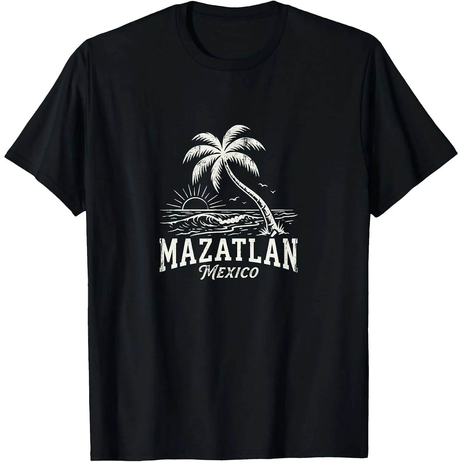 Mazatlan Mexico Palm Tree Beach Design T-Shirt