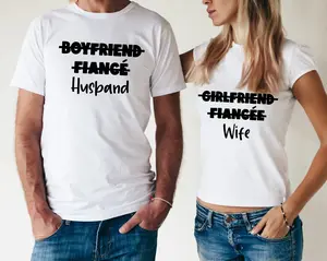 [Graphic T-Shirt] 100% Cotton Couple Matching T-Shirt - Couple Shirts, Couple Outfit, Newly Married Hubby & Wife Matching Tees for Couples ,Anniversary/Boyfriend/Girlfriend/Husband/Wife Gift