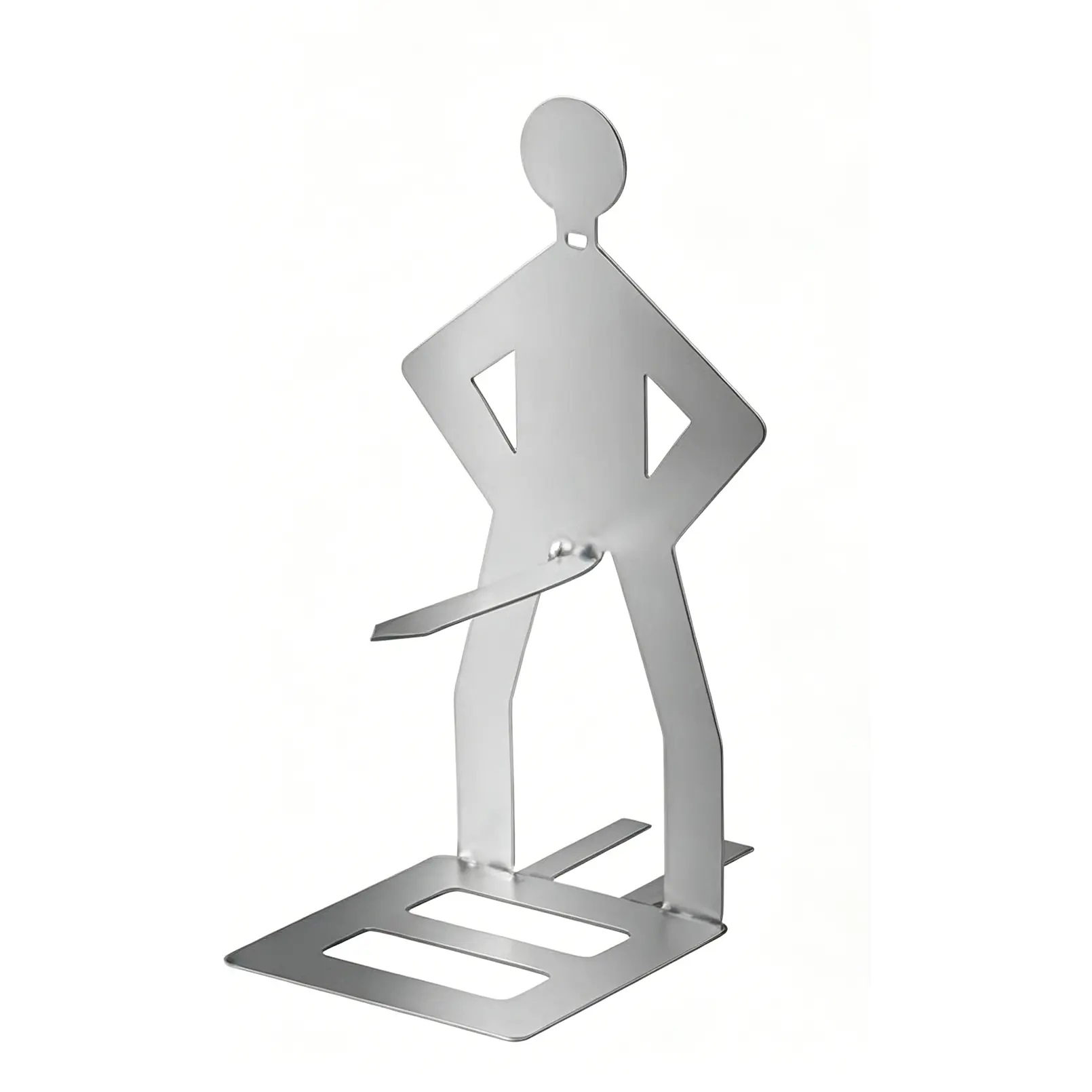 2025 New Durable Funny Shape Human-Shaped BBQ Sausage Holder with Square Base, 20.5*7.5cm Stainless Steel Grill Rack, High-Temperature Resistant Dishwasher-Safe Outdoor Barbecue Utensil for Charcoal Grilling, Friends’ BBQ Events