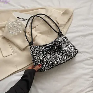 Women's 2026 New Summer Shiny Sequin Baguette Bags, Trending Handbags for Women, INS-Style Large-Capacity Crossbody-Shoulder Bag, Casual Textured Elegant Lightweight All-Match Purse for Daily Outings, Parties