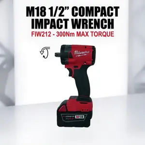 Milwaukee M18 18V Lithium Ion Impact Wrench, M18 Voltage Mechanic Tool for High Torque Jobs, Adjustable Torque & Multi-Speed Automotive Hand Tool,summervibes