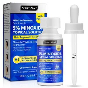 Natureziran 5% Minoxidil Hair Growth Solution, 60ml, 1 box / 2 boxes/3 boxes, deep moisturising, hair and beard care, moisturising serum for healthy looking hair, daily hair care serum for men and women, Moisturizing Hair Scalp