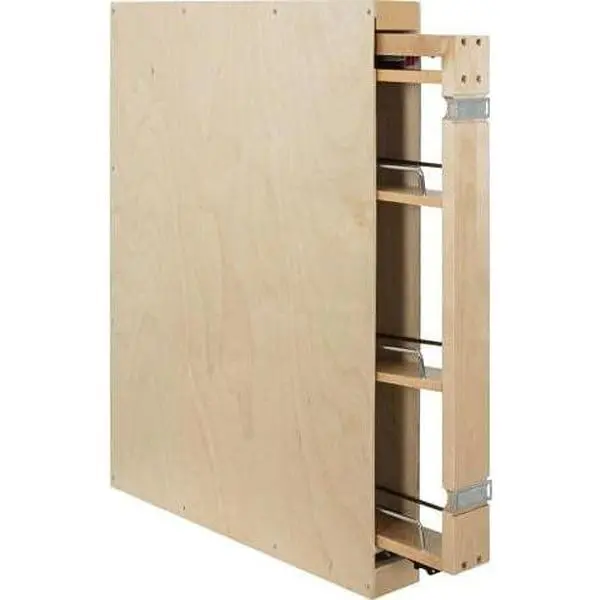 3" or 6" Fully Encased Base Cabinet Filler Pullout with Adjustable Shelves and Premium Soft Close Slides and Door Mounting Brackets