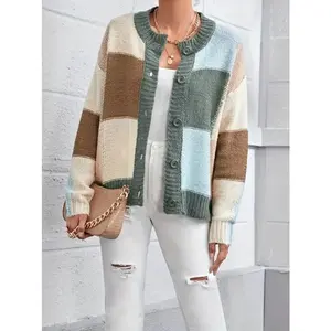 EG Fashion Sage Beige Cream Solid Button Up Sweater Cardigan Long Sleeve Lightweight Soft Knitwear for Everyday Outfit