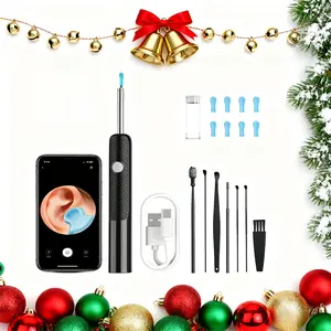 Ear Wax Removal, Ear Cleaner With Camera And Light, Ear Wax Removal Kit With 7 Pcs Ear Set, Ear Cleaning Tool With 8 Ear Spoon, Ear Camera Compatible With Phone & Android Phones, Ear Wax Remover