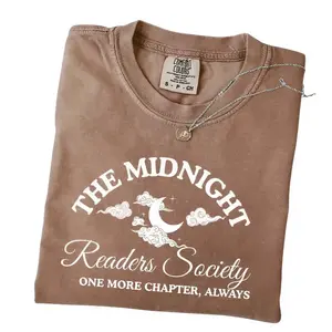 Comfort Colors Bookworm T-Shirt, Funny Reading Shirt, Booklover Tee, Midnight Readers Society Shirts, Late Night Reader Book Club,Gift for Reader, Bookish Tee