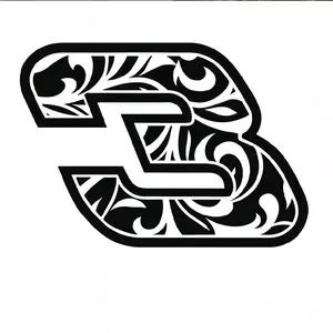 Dale Earnhardt 3 Tooled Sold and Outline Design for Car Stickers and Decals