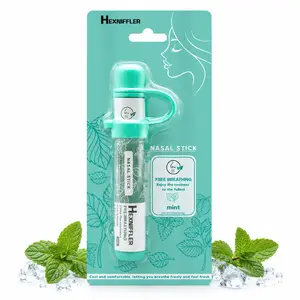 Hexniffler Nasal Stick,Portable Nasal Aroma Stick, Essential Oil Scent Inhaler with Cooling Menthol Feel, Pocket Size Refresh Stick for Travel, Study, Work & Daily Carry, 4 Scents