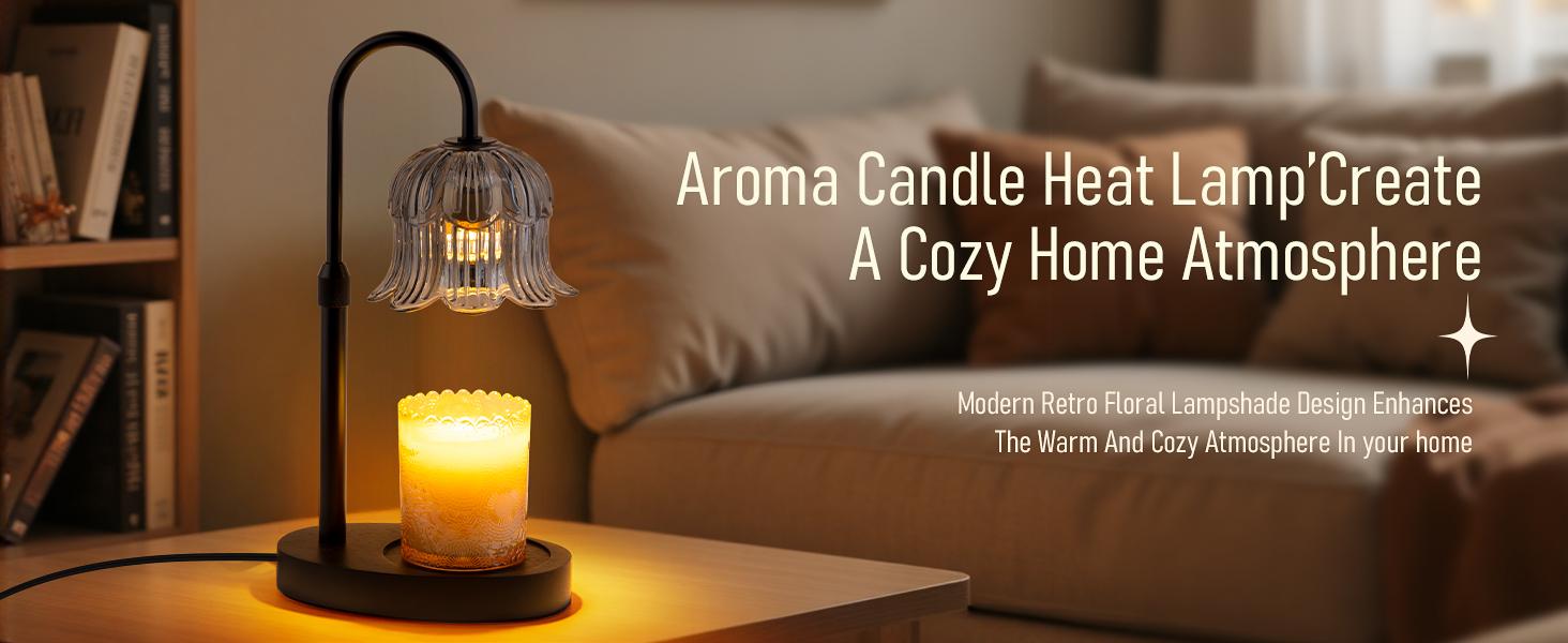 Automatic Timed Heating Candle Light with Adjustable Height & Brightness Options Flameless Aromatherapy Diffuser for Wax Blocks or Melt-Wax Scented Candles Modern Home Decor Ideal for Living Rooms and Bedrooms