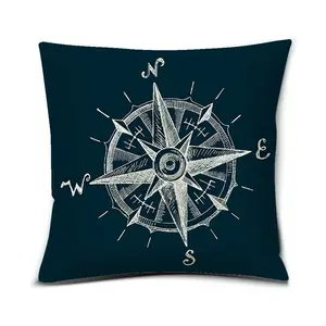 Biodegradable Polyester Printed Pillowcase, Eco-Friendly Ocean Theme Sofa Cushion Cover, Dorm Bedside Decor Living Room Soft Furnishings