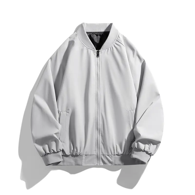New for Autumn Men’s Flight Jacket — Lightweight zip-up windbreaker with baseball collar, minimalist casual streetwear jacket for spring/autumn summerwins