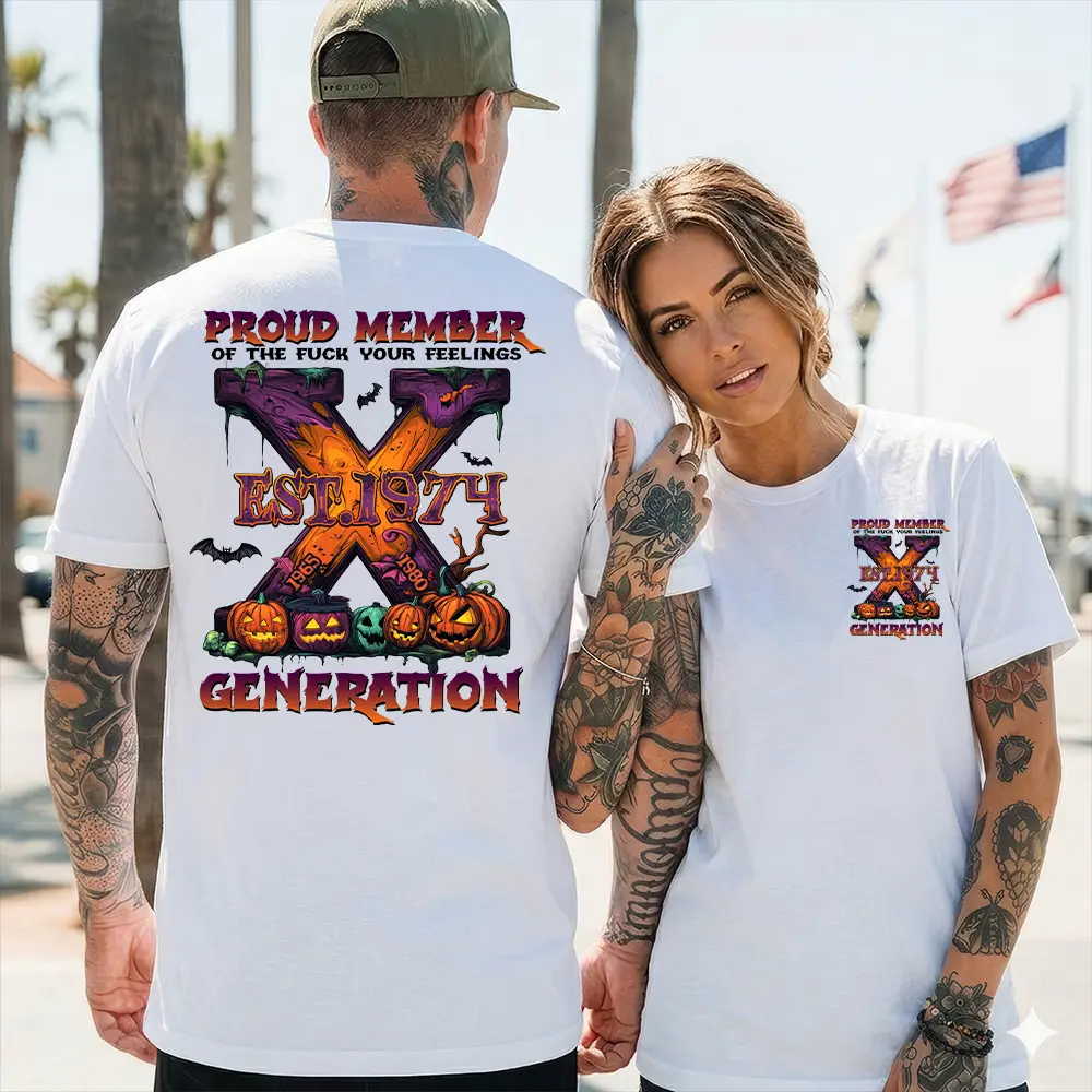 Personalization Year Gen X T Shirt, Generation X Halloween Graphic T-Shirt | Vintage Retro Unisex Tee , Generation X T-shirt For Women For Men