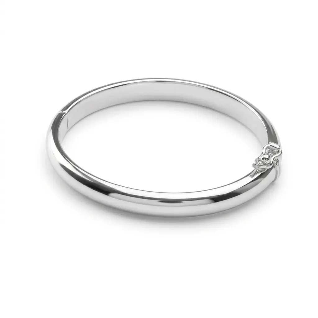 Sterling Silver Classic Bangle Bracelet for Babies, Kids and Women
