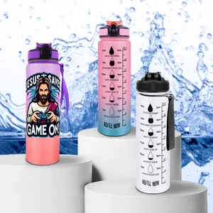 Game Machine Print Water Bottle, 32oz Gradient Sports Bottle, BPA-Free Leak-Proof PC Material, Ideal for Fitness & Outdoor Activities