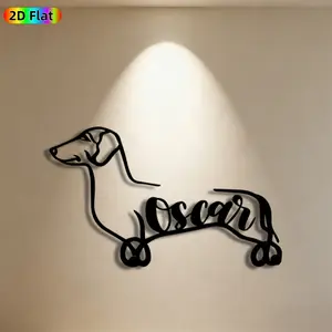 1pc Dachshund Metal Wall Art, Stylish Dachshund Statue Mural, Ideal Gift for New Year, Easter, Pet Decor Enthusiasts, Rust-Resistant Metal Wall Decor Wall Sculptures, Perfect for Living Room Wall & Garden Fence, Personalized Pet Lover Decor