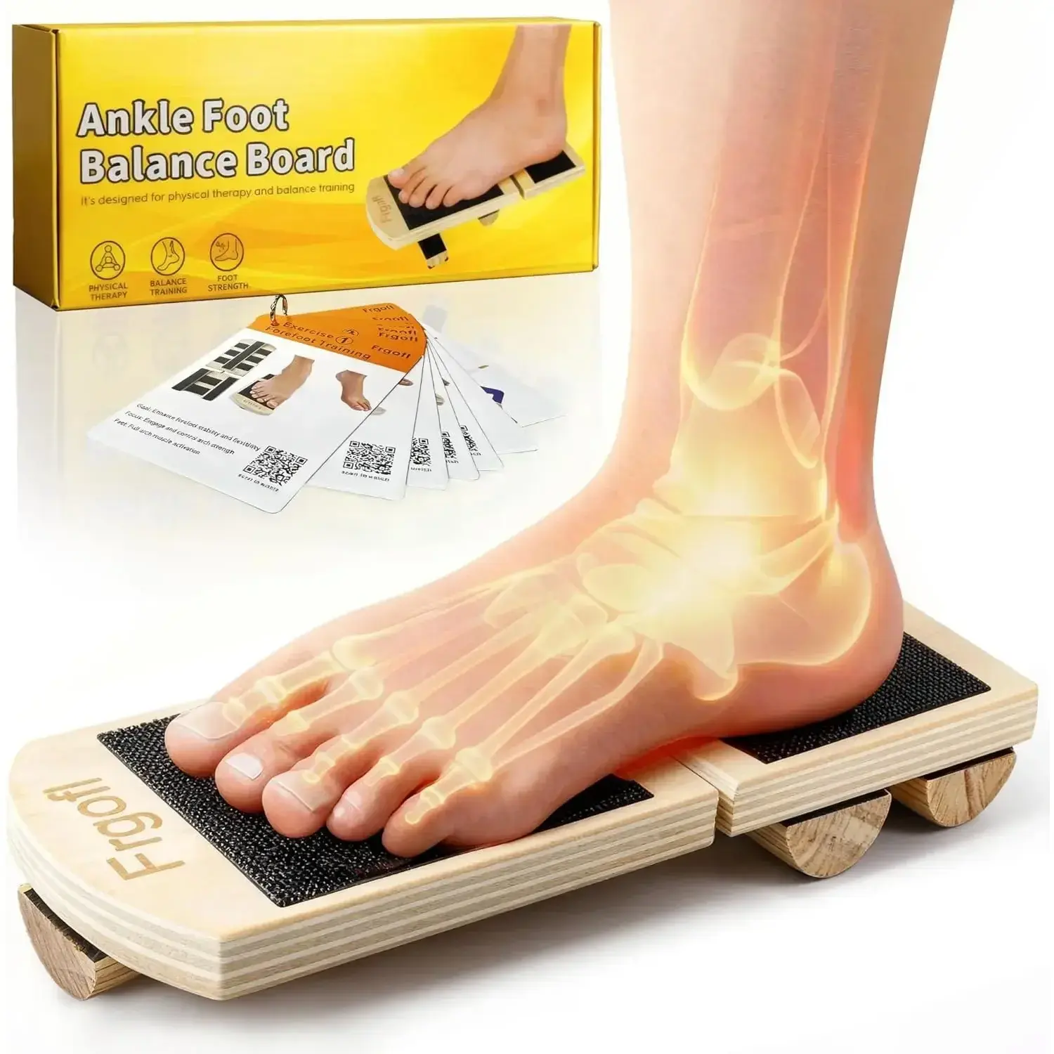 Portable Unisex Ankle Balance Board - Lightweight Proprioceptive Recovery Aid for Balance Training, Ankle Strengthening, Physical Therapy - Adjustable Single-Leg Board for Sprain, Plantar Fasciitis - Thoughtful Christmas Gift for Runners