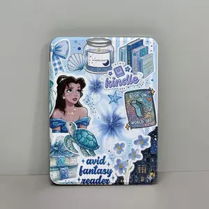 Cute E-Reader Tablet Kindle Case with Holder for 6in, 6.8in, 7in Devices - Slim PU Leather Cover Aesthetics Design, Clear Soft Back, Auto Wake/Sleep for Paperwhite 11th/12th Gen, Kindle 2022/2024, Light & Durable Protective Casing,Summer Gift for Girls