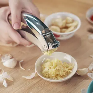 COOLKITS Garlic Press, Stainless Steel Garlic Mincer, Durable Professional Grade Dual Lever-Assisted Garlic Crusher with Large Capacity Chamber,No Peeling Needed.