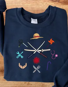 Anime Lovers, Unisex sweatshirt, Pirate Crew, One Piece Anime, Straw Hat Pirates, Gift For Him/Her, Best Friend Gift, Pirate Sweatshirt, Graphic T-shirt, Vintage t-shirt