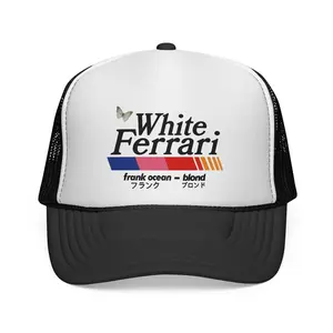 Frank Ocean Blond Trucker Hat, White Ferrari Song Cap, Mesh Snapback Baseball Hat, Music Fan Streetwear Cap, Gift for Fans