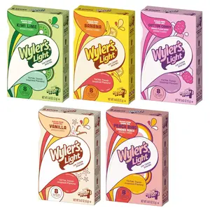Wyler's Light Variety Pack of 5 - One Box of Each Flavor - Cotton Candy, Peach Ring, Banana, Vanilla, and Kiwi Lime - Powdered Drink Mix