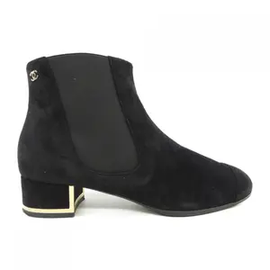 Pre-owned CHANEL Suede Small Leather Goods Kid Short Boots
