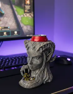 Hand-Painted Druid Dice Roller Koozie - Fantasy Drink Cup Holder for RPG Tables