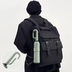 （Buying two will give you a better ）Portable Folding Umbrella for Rain&Sun, Ring Buckle Fully Automatic Umbrella,  Umbrella for Men and Women Travel Umbrella with Automatic Mechanism  Design Compact Lightweight for  Night Safety with Ring Buckle Black